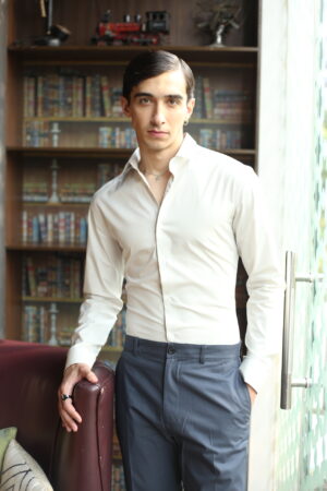 Premium Slim-Fit White Formal Shirt for Men