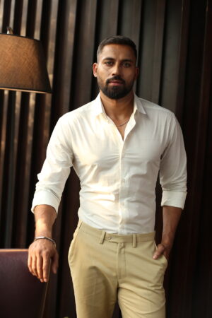 Classic White Shirt & Beige Trouser Men’s Formal Set